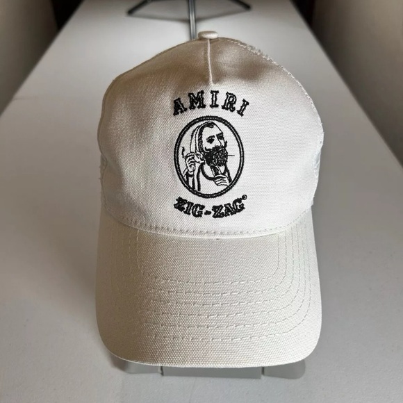 Amiri Cap Hat Zig Zag White Black Size: ONE SIZE - Picture 2 of 14